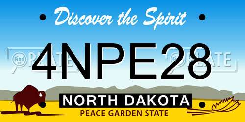 4NPE28 North Dakota License Plate