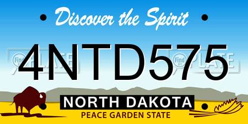 4NTD575 North Dakota License Plate