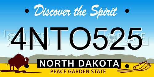4NTO525 North Dakota License Plate