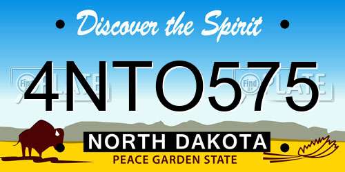 4NTO575 North Dakota License Plate