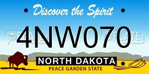 4NW070 North Dakota License Plate