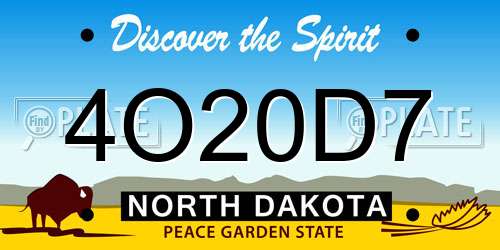 4O20D7 North Dakota License Plate