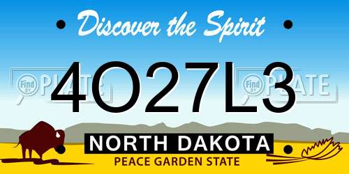 4O27L3 North Dakota License Plate