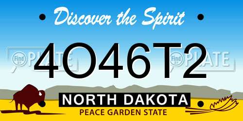 4O46T2 North Dakota License Plate