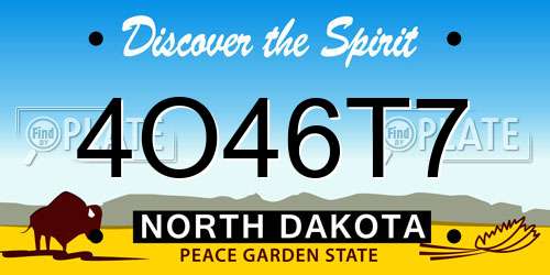 4O46T7 North Dakota License Plate