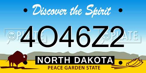4O46Z2 North Dakota License Plate