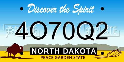 4O70Q2 North Dakota License Plate
