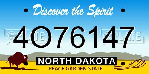 4O76147 North Dakota License Plate