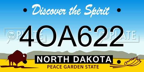 4OA622 North Dakota License Plate
