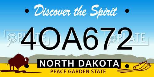 4OA672 North Dakota License Plate