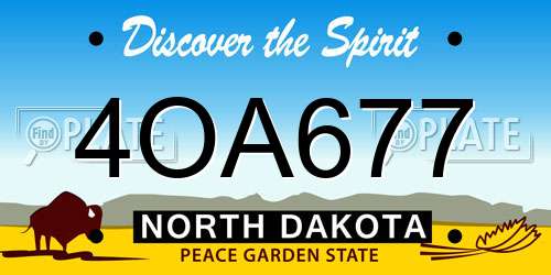 4OA677 North Dakota License Plate