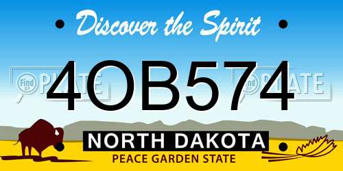 4OB574 North Dakota License Plate