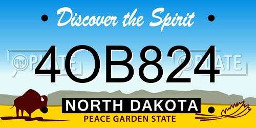 4OB824 North Dakota License Plate