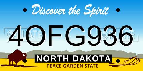 4OFG936 North Dakota License Plate