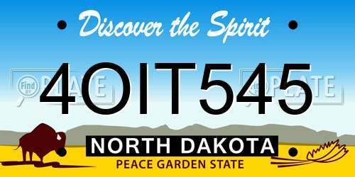 4OIT545 North Dakota License Plate