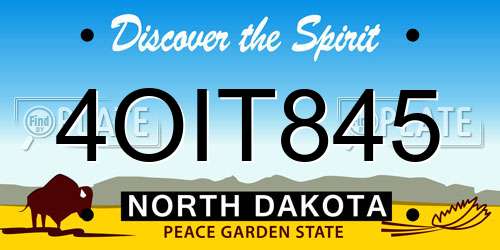 4OIT845 North Dakota License Plate