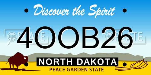 4OOB26 North Dakota License Plate