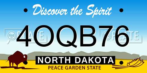 4OQB76 North Dakota License Plate