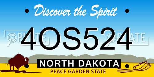 4OS524 North Dakota License Plate