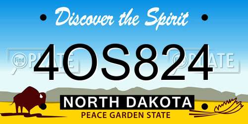 4OS824 North Dakota License Plate