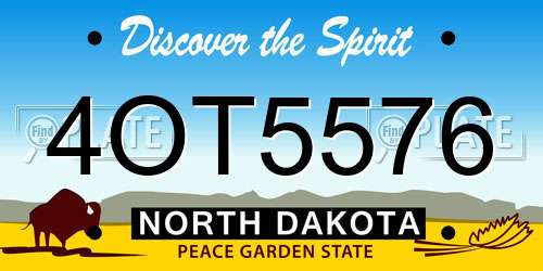 4OT5576 North Dakota License Plate