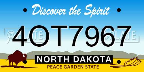 4OT7967 North Dakota License Plate