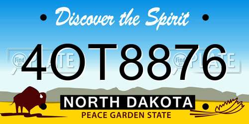 4OT8876 North Dakota License Plate