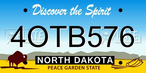 4OTB576 North Dakota License Plate