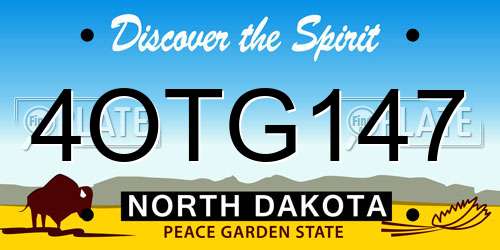 4OTG147 North Dakota License Plate