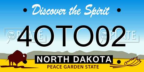 4OTO02 North Dakota License Plate