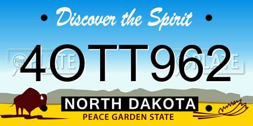 4OTT962 North Dakota License Plate