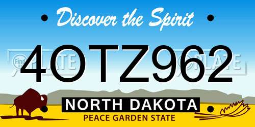 4OTZ962 North Dakota License Plate