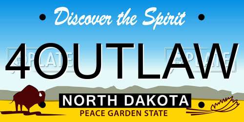 4OUTLAW North Dakota License Plate