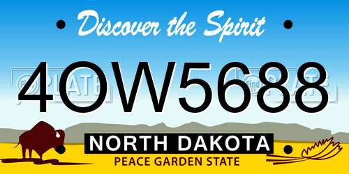 4OW5688 North Dakota License Plate