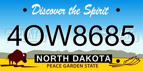 4OW8685 North Dakota License Plate