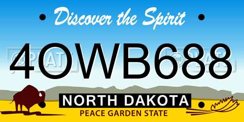 4OWB688 North Dakota License Plate