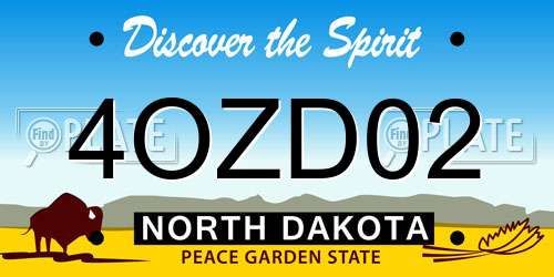 4OZD02 North Dakota License Plate