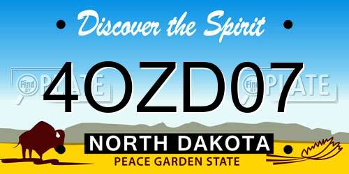 4OZD07 North Dakota License Plate