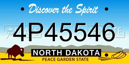 4P45546 North Dakota License Plate