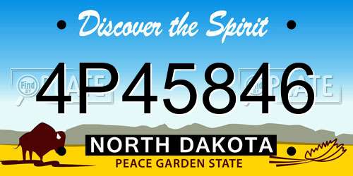 4P45846 North Dakota License Plate