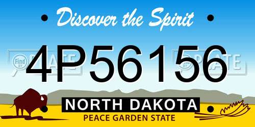 4P56156 North Dakota License Plate