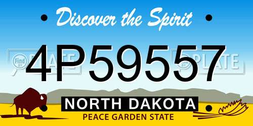 4P59557 North Dakota License Plate