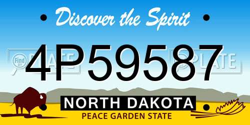 4P59587 North Dakota License Plate