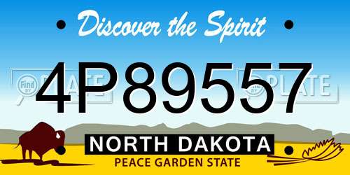 4P89557 North Dakota License Plate