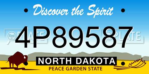 4P89587 North Dakota License Plate