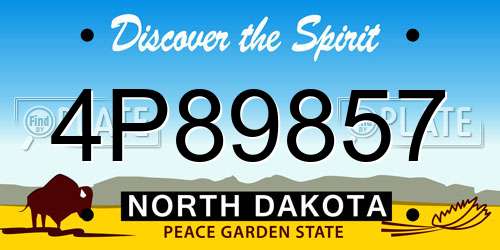 4P89857 North Dakota License Plate