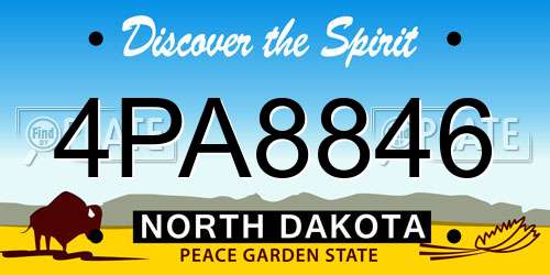 4PA8846 North Dakota License Plate