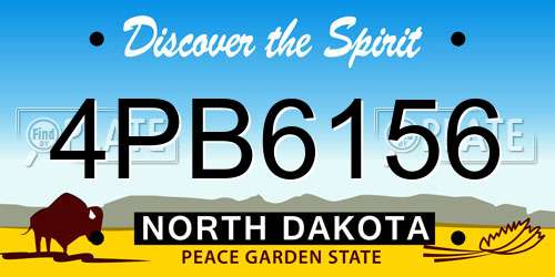 4PB6156 North Dakota License Plate