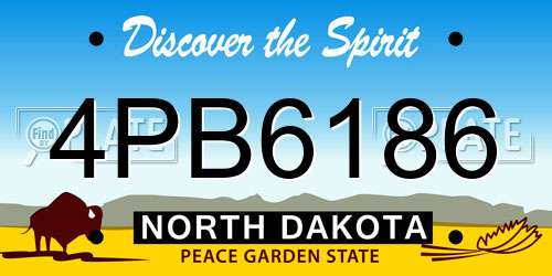 4PB6186 North Dakota License Plate