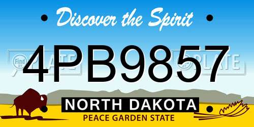 4PB9857 North Dakota License Plate